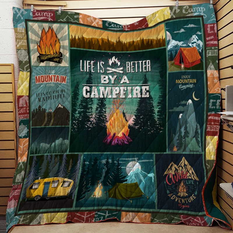 Better Life Campfire 3D Customized Quilt Blanket