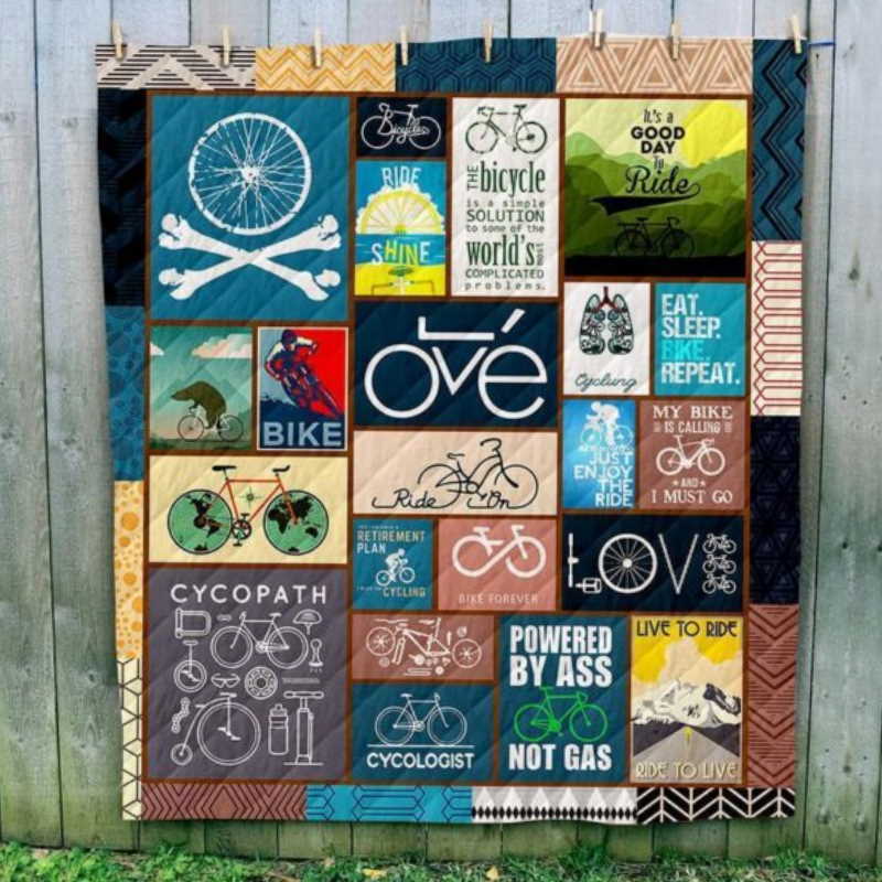 Bicycling Art 3D Customized Quilt Blanket