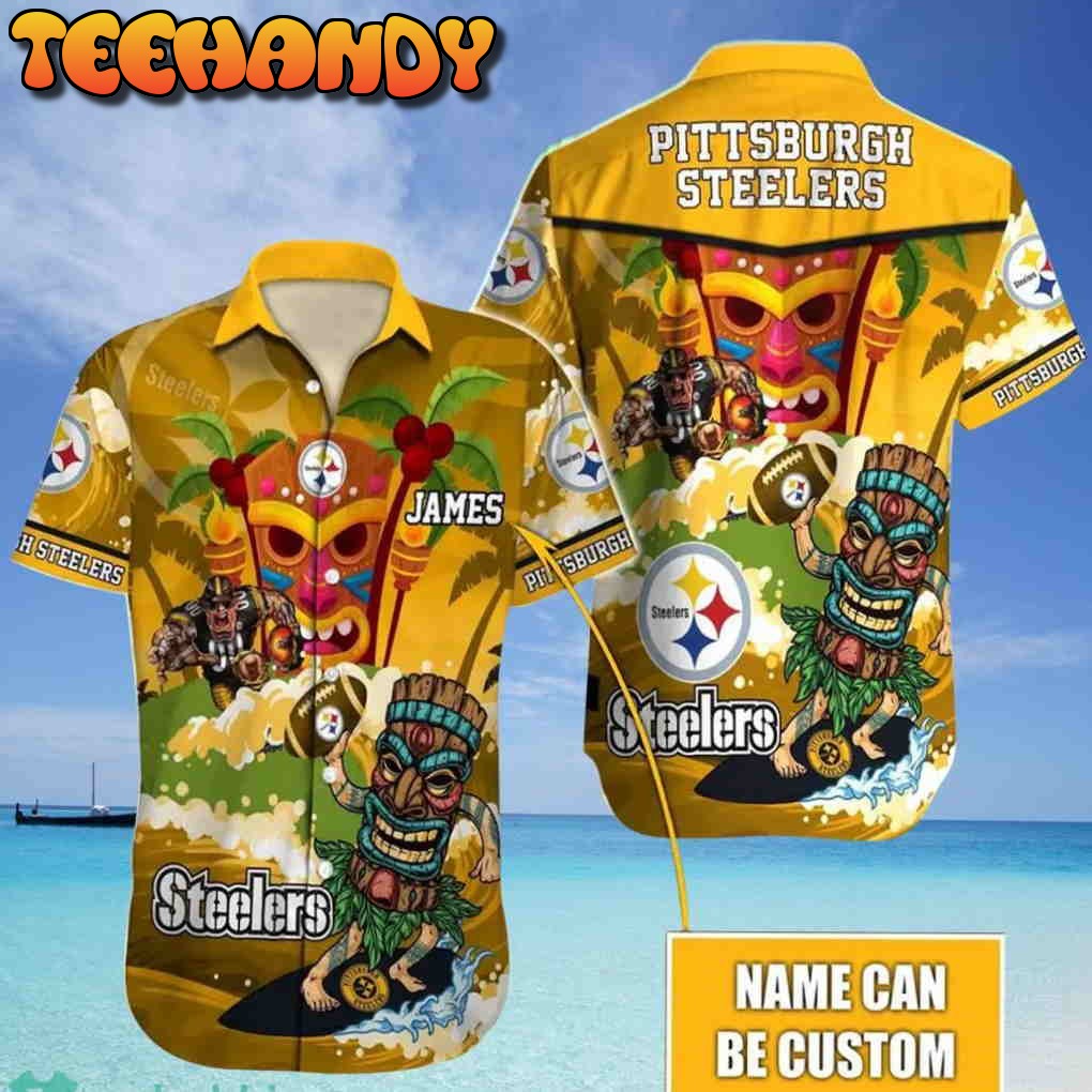 Big Kahuna Tiki Vintage Pittsburgh Steelers NFL Hawaiian Shirt