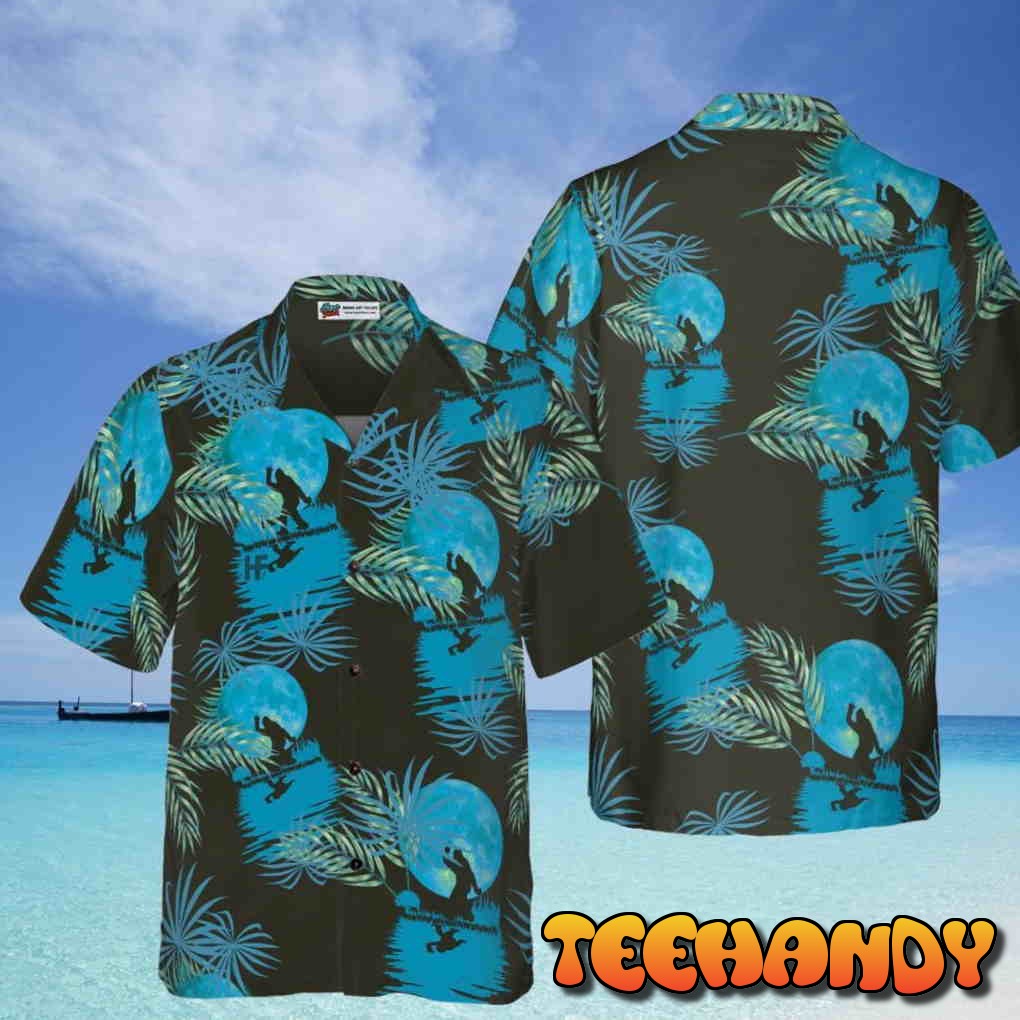 Bigfoot Tropical Blue Moon Bigfoot Hawaiian Shirt