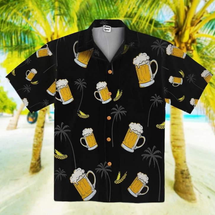 Black Beer Coconut Tropical Hawaiian Shirt