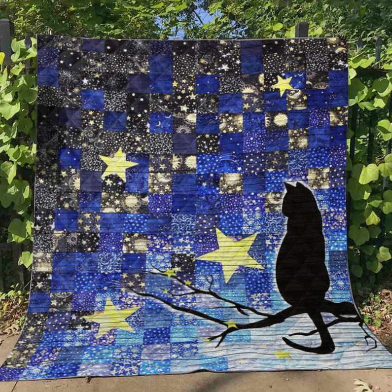 Black Cat 3D Customized Quilt Blanket