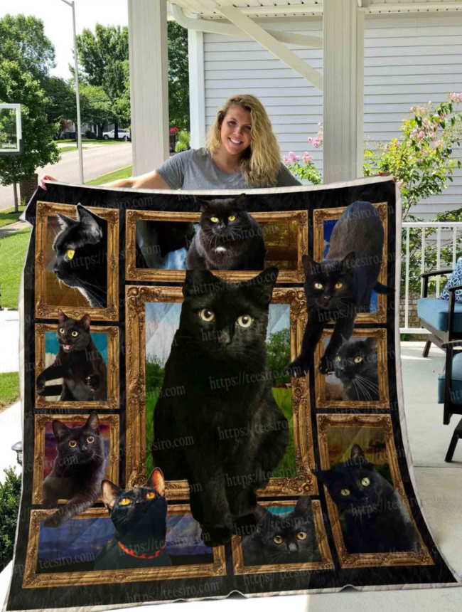 Black Cat 3D Quilt Blanket