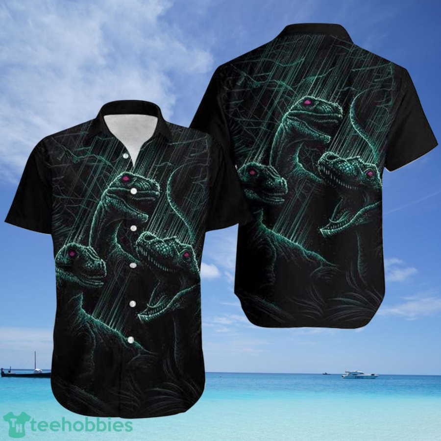 Black Cool Dinosaur Hawaiian Shirt