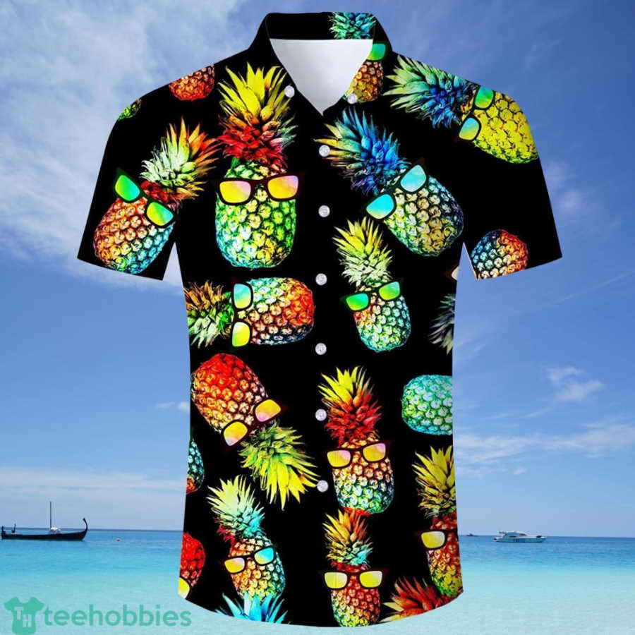 Black Sunglasses Pineapple Tropical Hawaiian Shirt