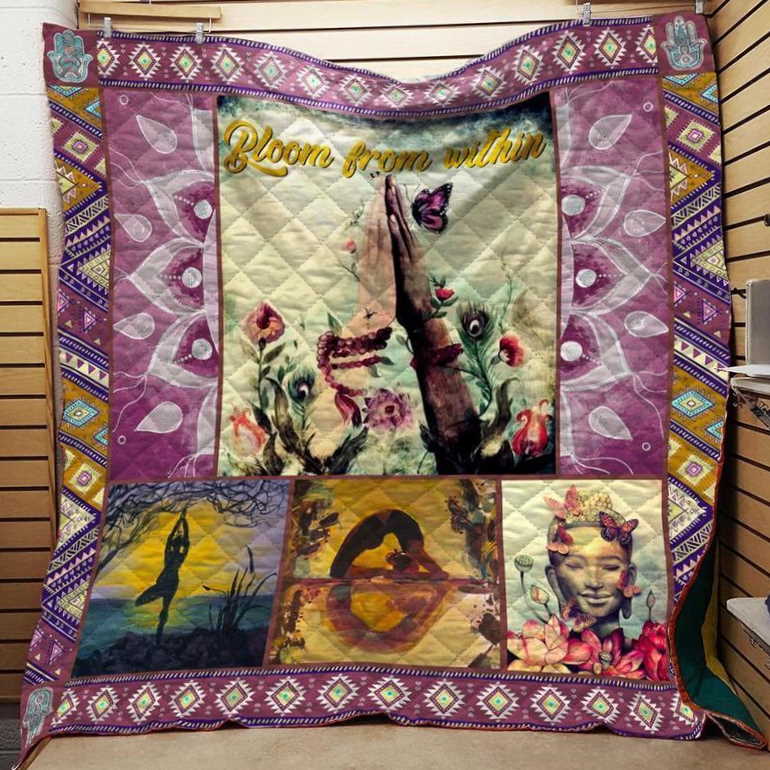 Bloom From Within Yoga 3D Customized Quilt Blanket