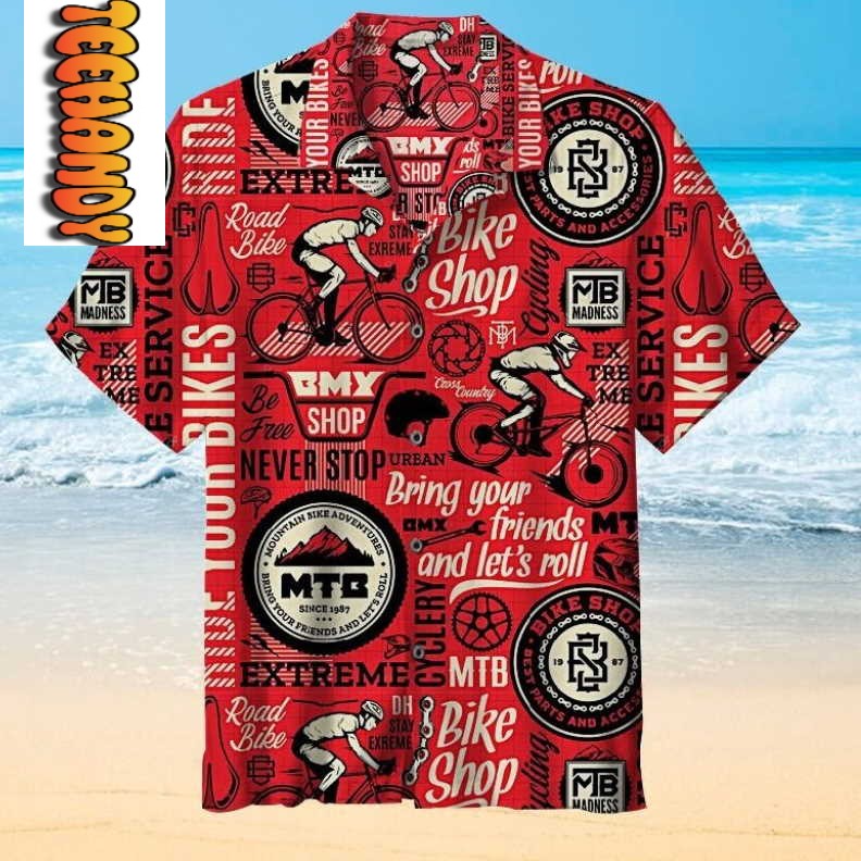 BMX pattern Hawaiian Shirt