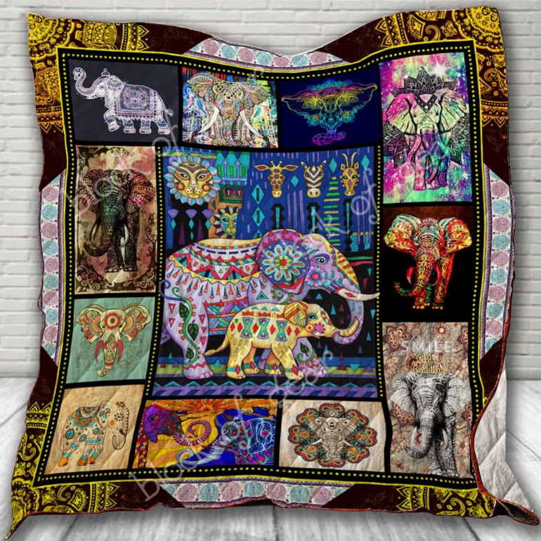 Bohemian Elephant 3D Quilt Blanket