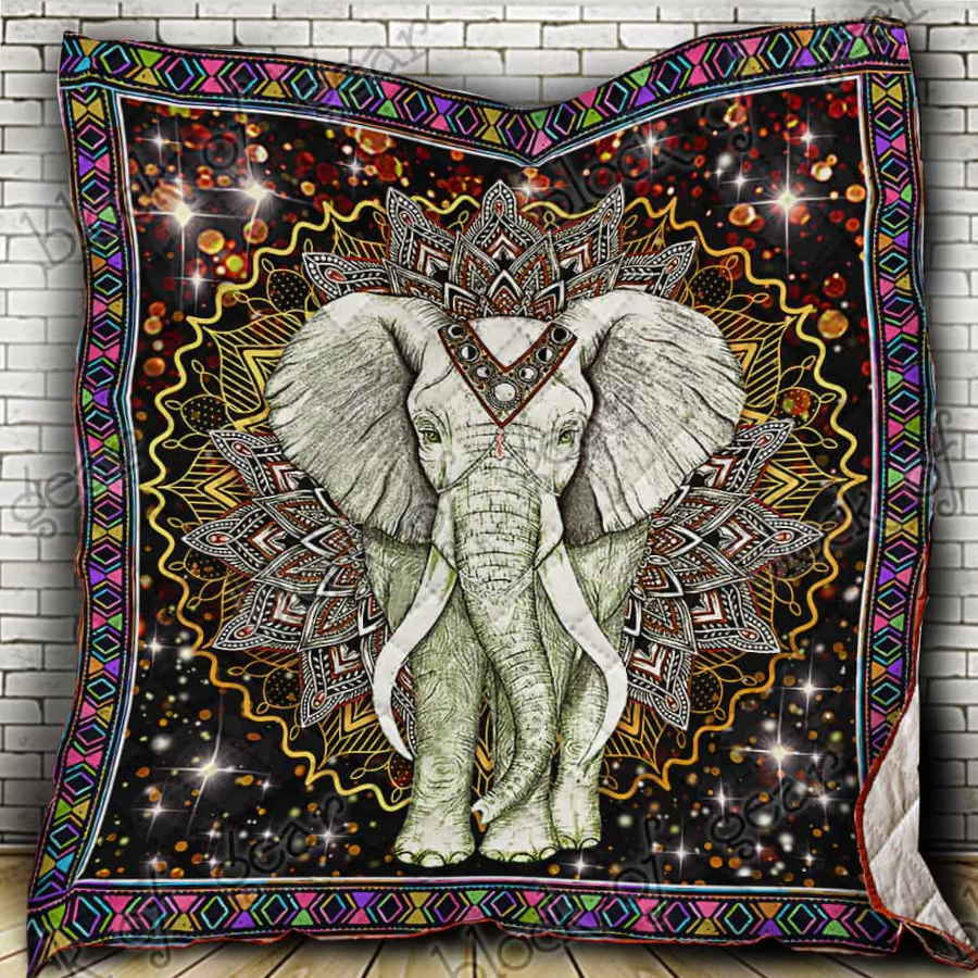 Boho Elephant 3D Quilt Blanket