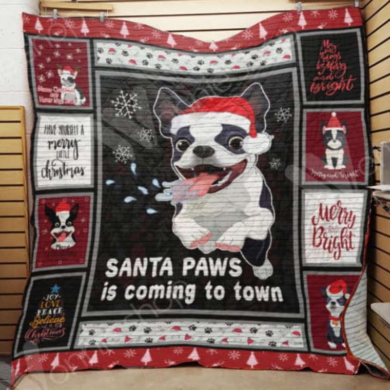 Boston Terrier I Am Coming 3D Quilt Blanket