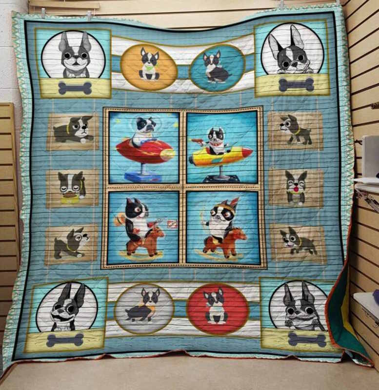 Bostonterrier 3D Quilt Blanket