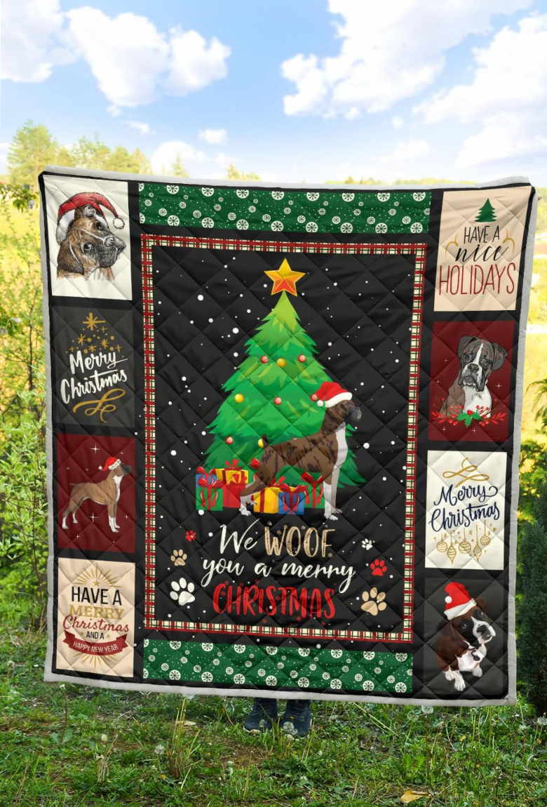 Boxer Woof 3D Quilt Blanket