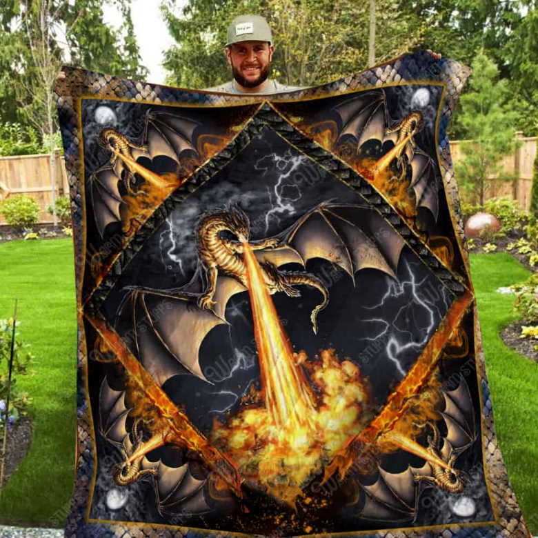 Breaking Through Dragon Washable 3D Customized Quilt Blanket