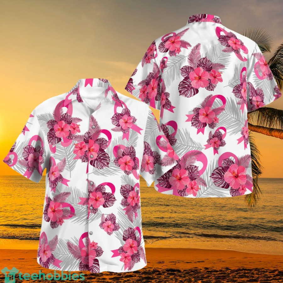 Breast Cancer Awareness Tropical Aloha Hawaiian Shirt