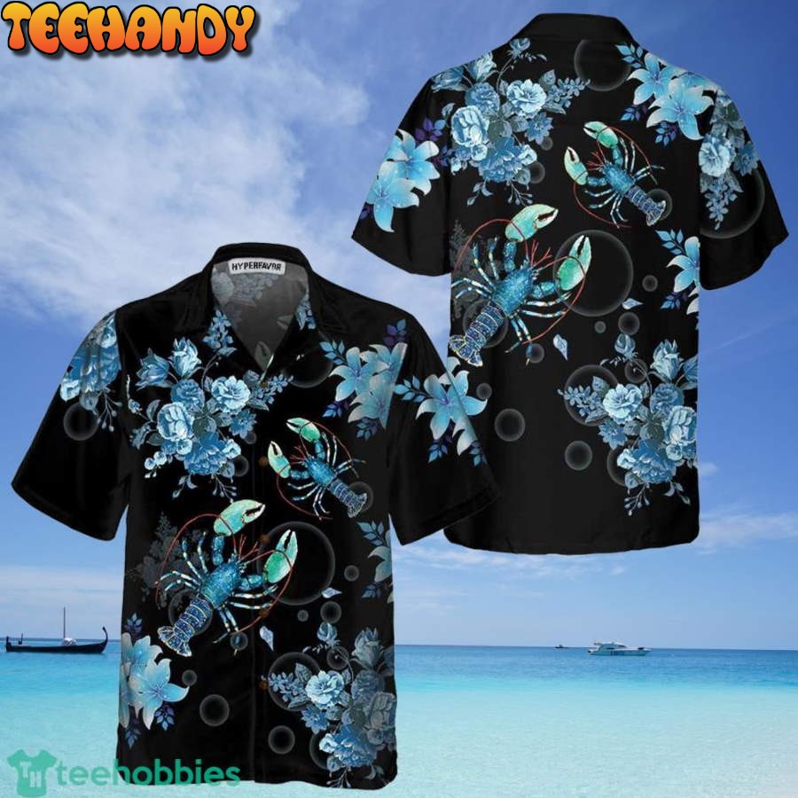 Bright Blue Lobster Hawaiian Shirt