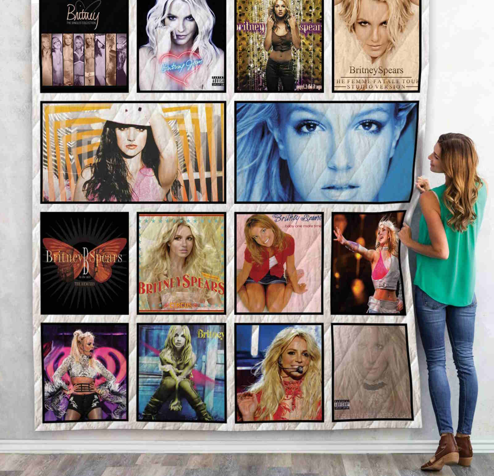 Britney Spears Albums 3D Quilt Blanket