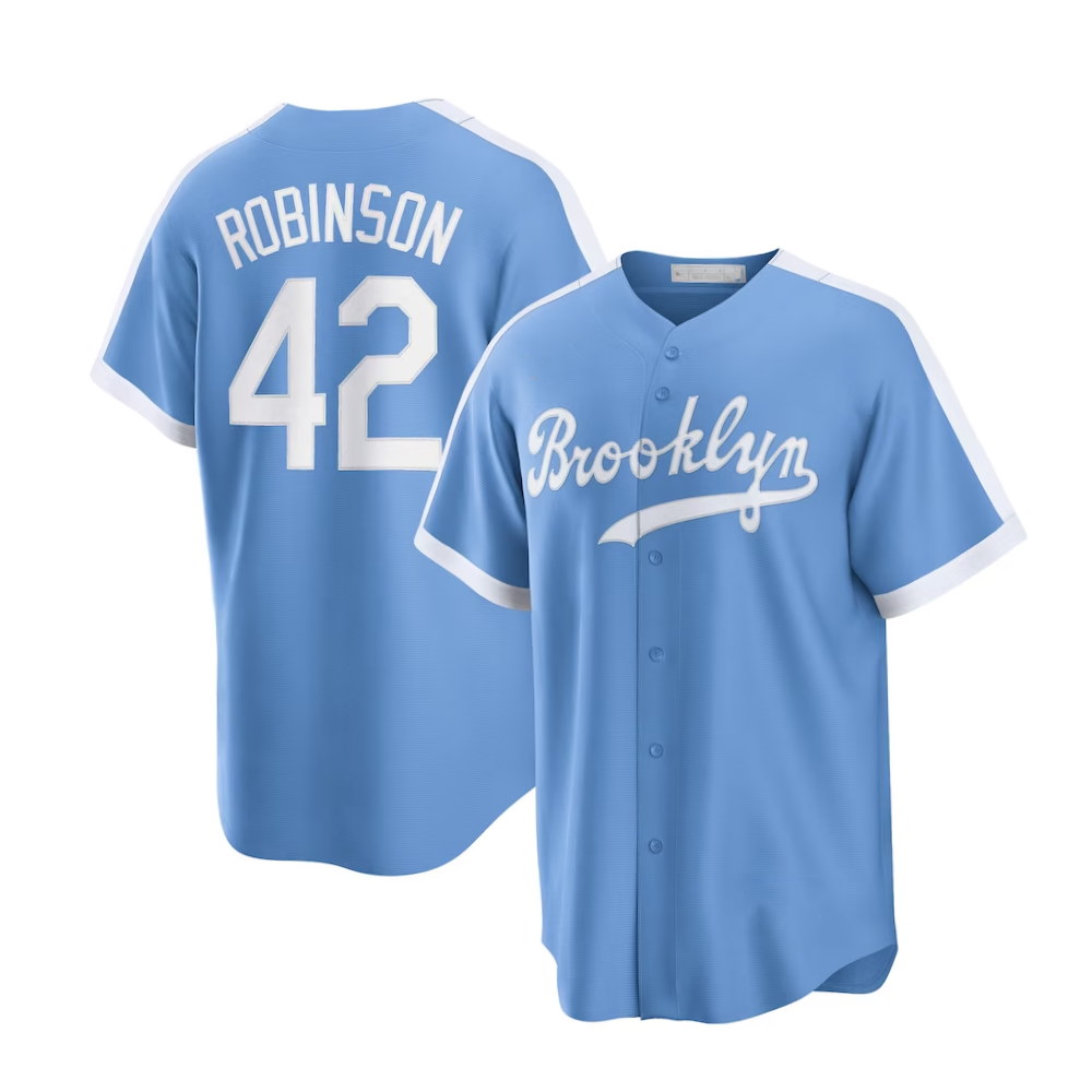 Brooklyn Dodgers Jackie Robinson Light Blue Player Jersey