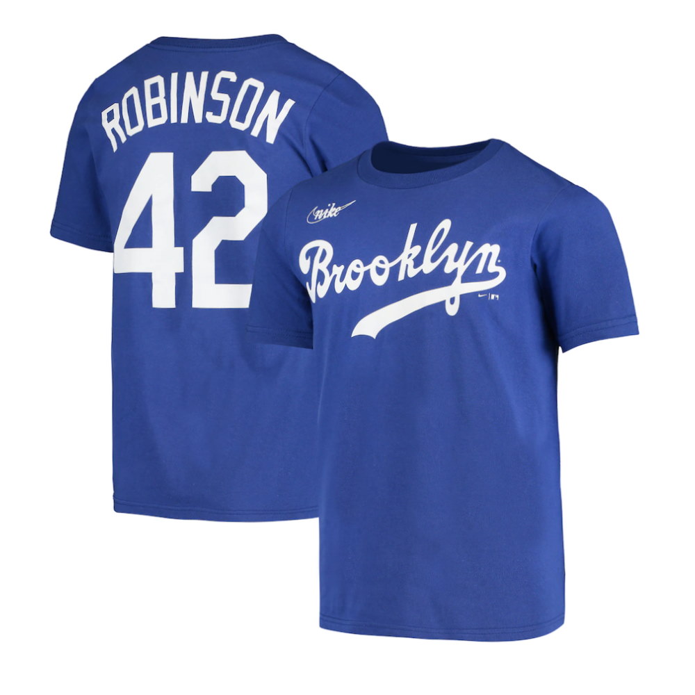 Brooklyn Dodgers Jackie Robinson Player Name & Number T-Shirt