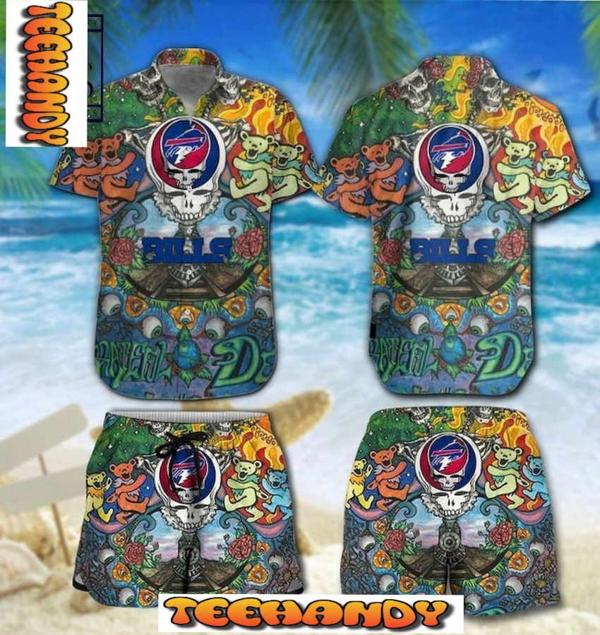 Buffalo Bills Grateful Dead NFL Hawaii Shirt And Shorts