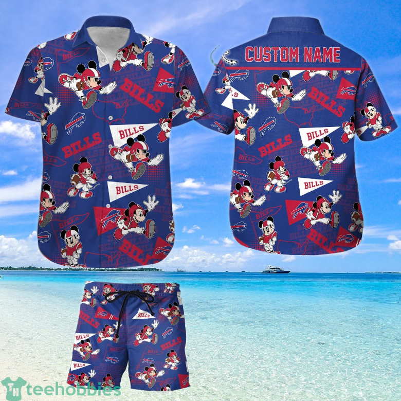 Buffalo Bills Mickey Mouse All Over Print 3D Hawaiian Shirt And Shorts-TPH  - Love My Family Forever