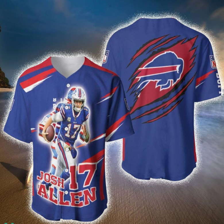 Buffalo Bills NFL Josh Allen 17 Baseball Jerseys