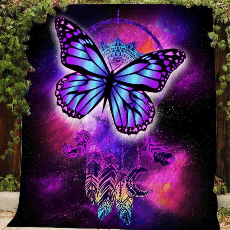 Butterfly Galaxy Magic 3D Quilt Blanket