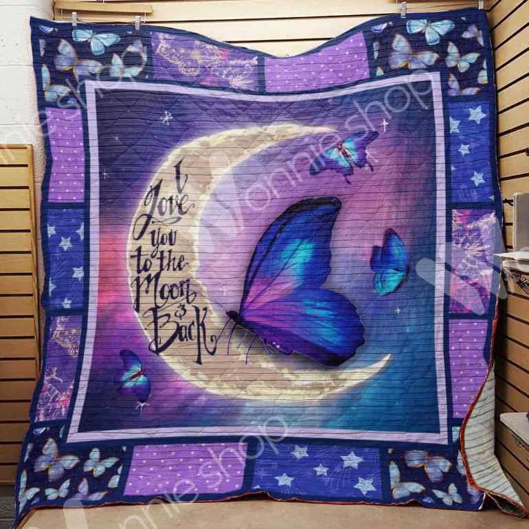 Butterfly Moon Love 3D Quilt Blanket