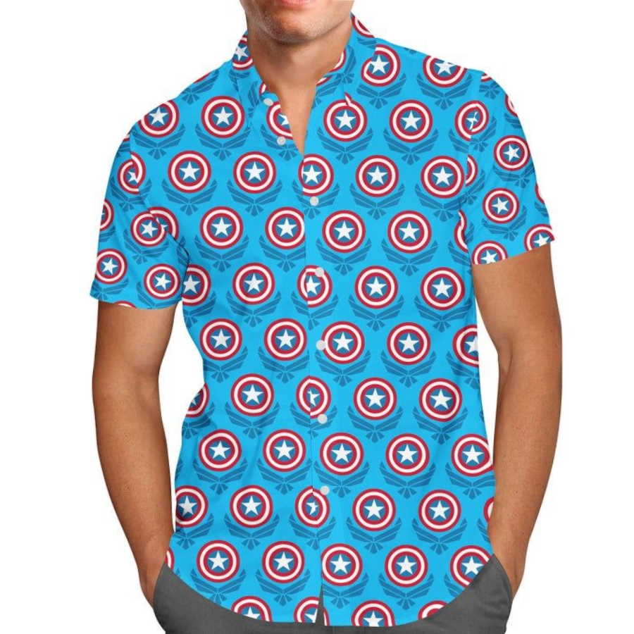 Captain America Logo Superhero Hawaiian Shirt