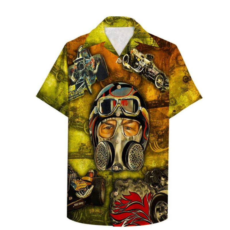 Car Racing Print Hawaiian Shirt