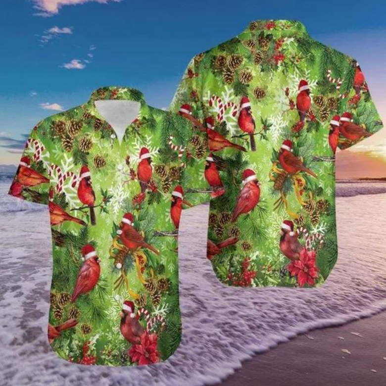 Cardinal On Christmas Hawaiian Shirt