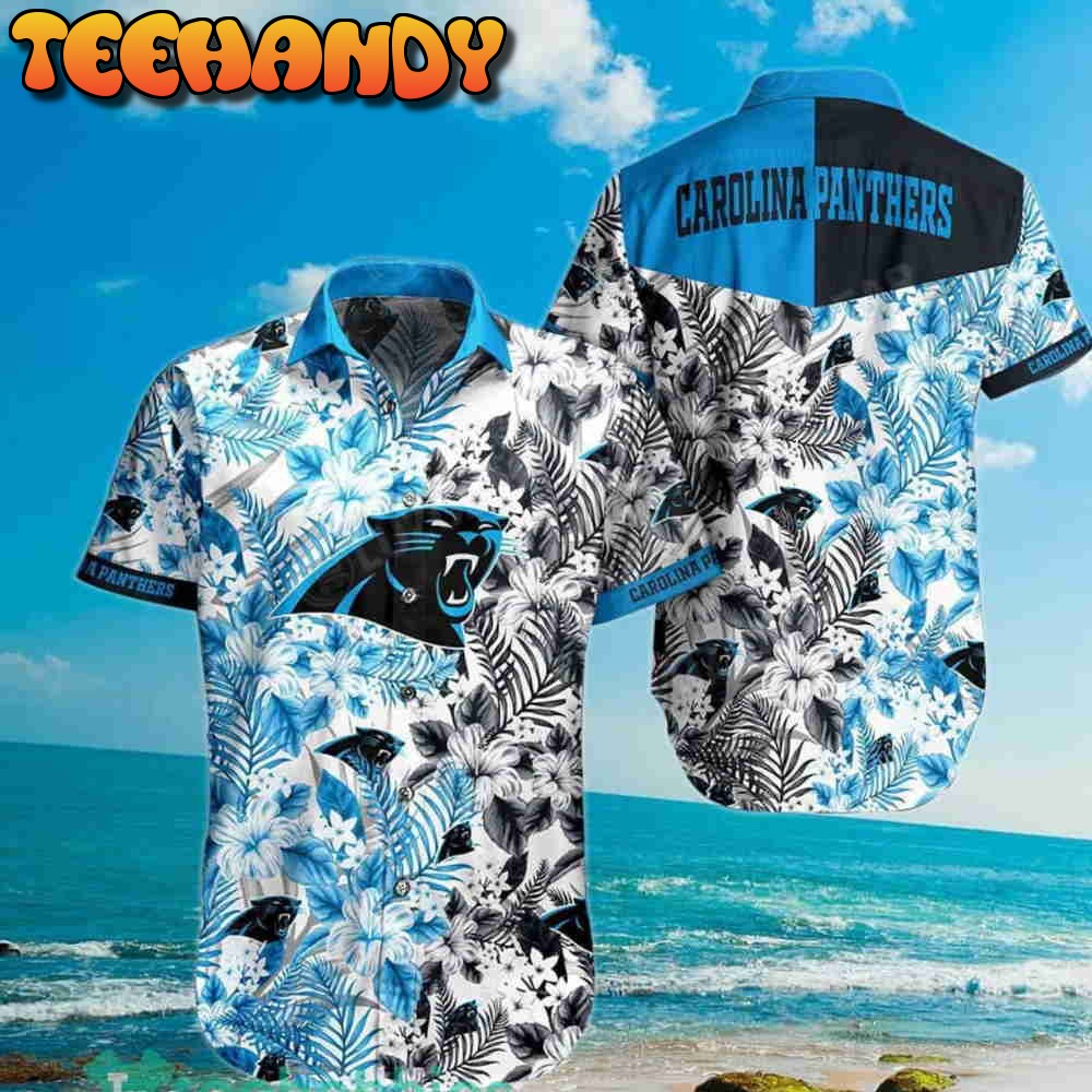 Carolina Panthers NFL Floral Pattern Summer Hawaiian Shirt And Short