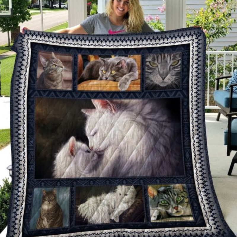 Cat Quicat 3D Customized Quilt Blanket