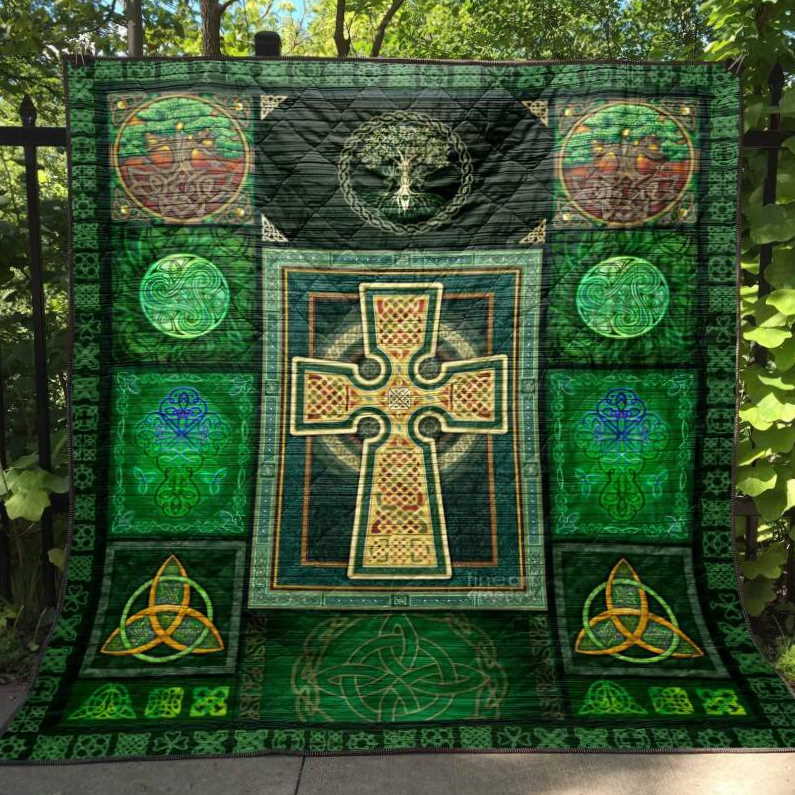 Celtic Cross 3D Customized Quilt Blanket