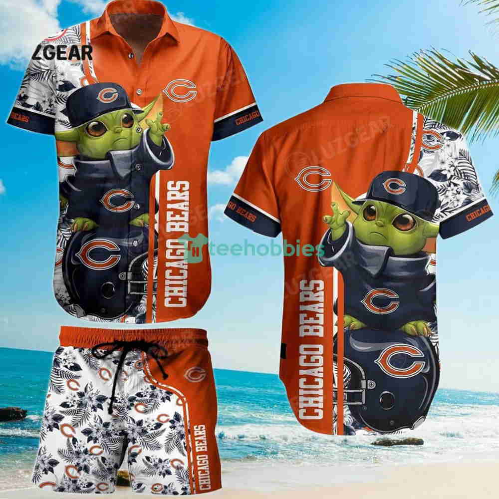 Chicago Bears Football NFL Baby Yoda Lover Hawaiian Shirt And Short