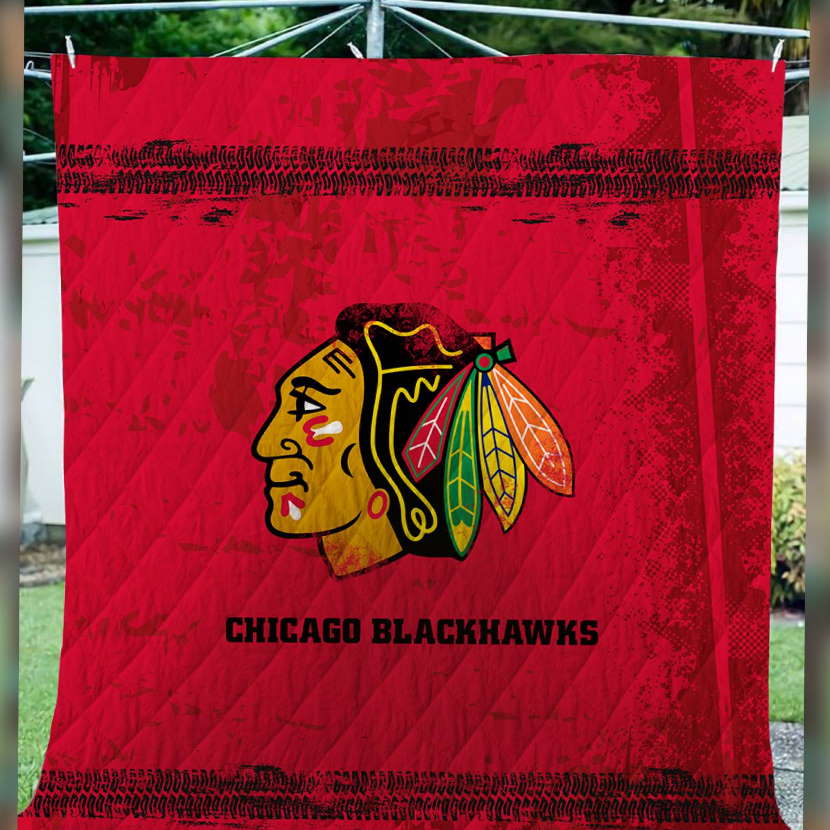 Chicago Blackhawks 3D Customized Quilt Blanket
