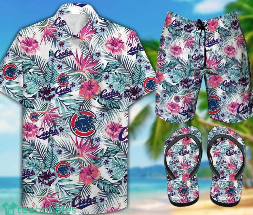 Chicago Cubs Flowers Pattern Combo Hawaii Shirt And Short