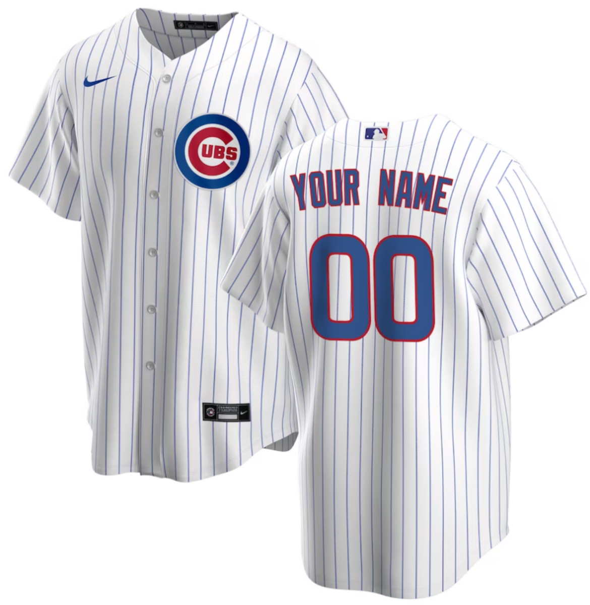 Chicago Cubs White Home Replica Custom Jersey