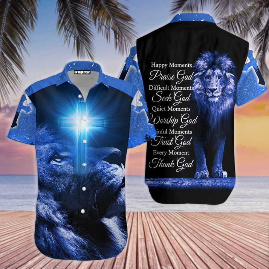 Christian Jesus Aloha Lion Hawaiian Shirt