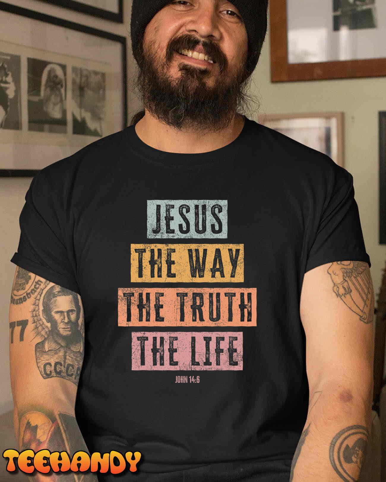 Christian T Shirt Women Men Kids Jesus The Way Truth Life T-Shirt