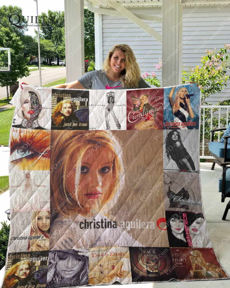 Christina Aguilera Albums 3D Customized Quilt Blanket