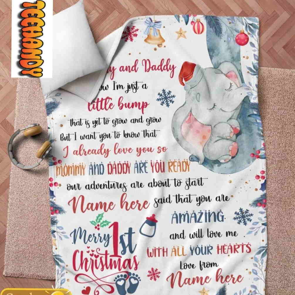 Christmas Gift For Mommy And Daddy Personalized 3D Quilt Blanket
