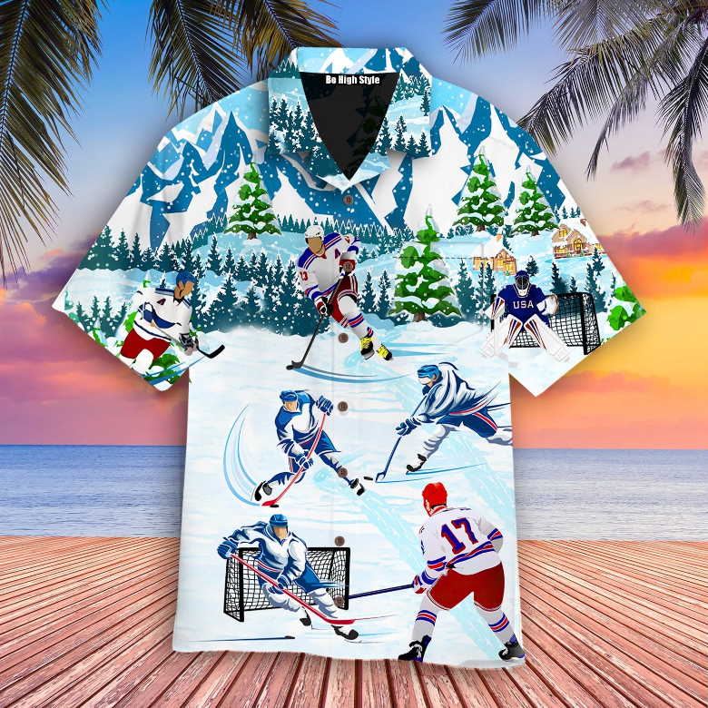 Christmas Hockey Lovers Hawaiian Shirt