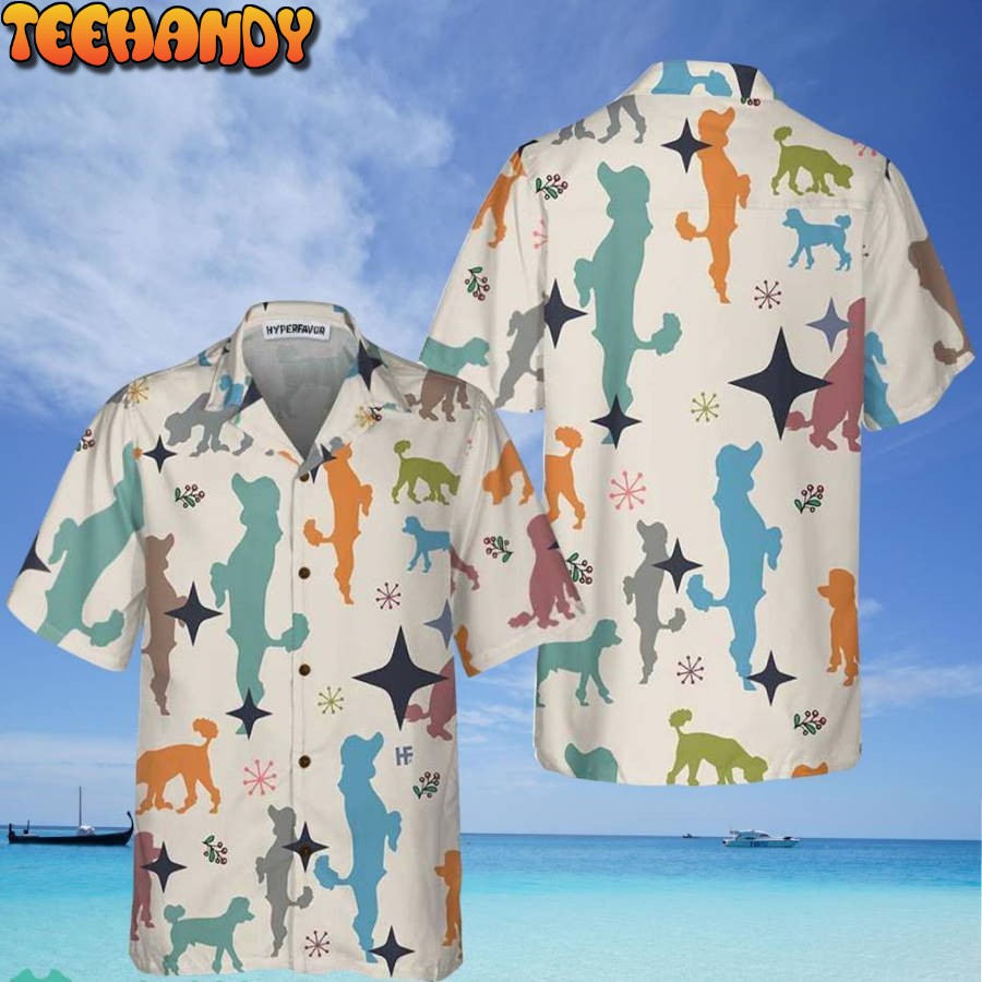 Christmas Poodle Seamless Pattern Hawaiian Shirt