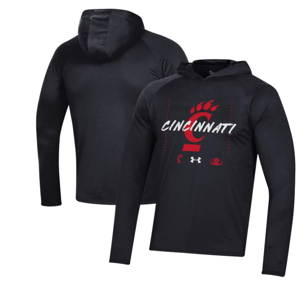 Cincinnati Bearcats On Court Shooting Long Sleeve Hoodie T-Shirt