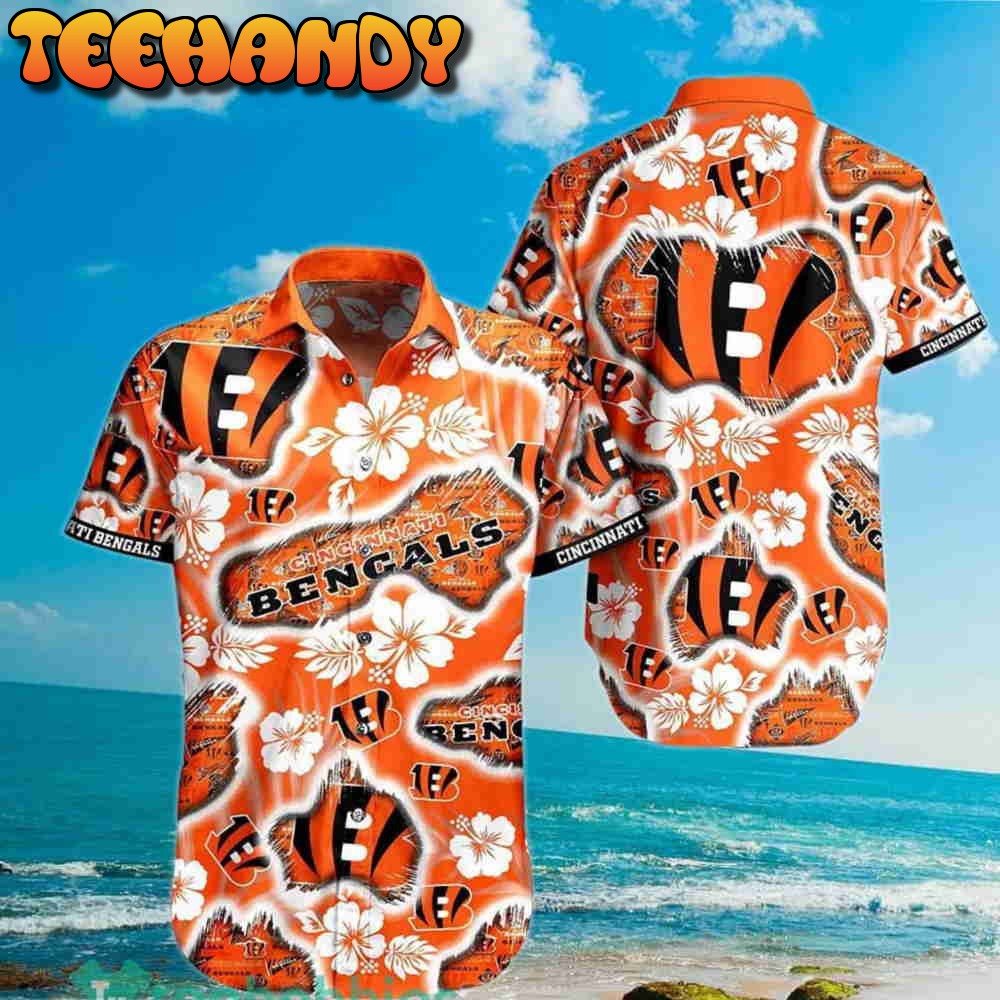 Cincinnati Bengals NFL Tropical Flower Hawaiian Shirt And Short