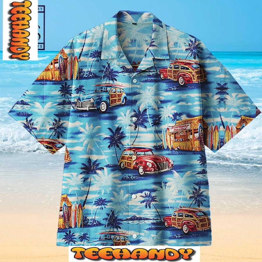 Classic Car Takes Me To The Beach Hawaiian Shirt