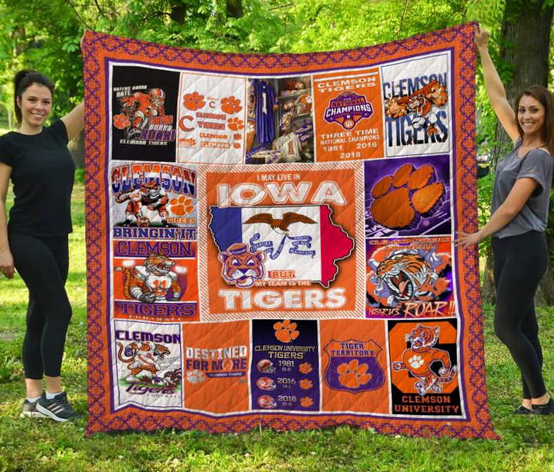 Clemson Tigers Iowa 3D Customized Quilt Blanket