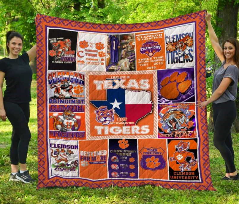 Clemson Tigers Texas 3D Customized Quilt Blanket