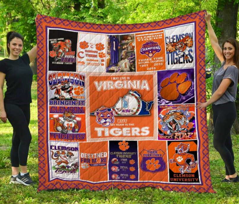 Clemson Tigers Virginia 3D Customized Quilt Blanket