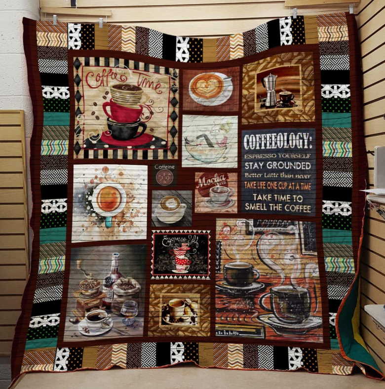 Coffee Time 3D Customized Quilt Blanket